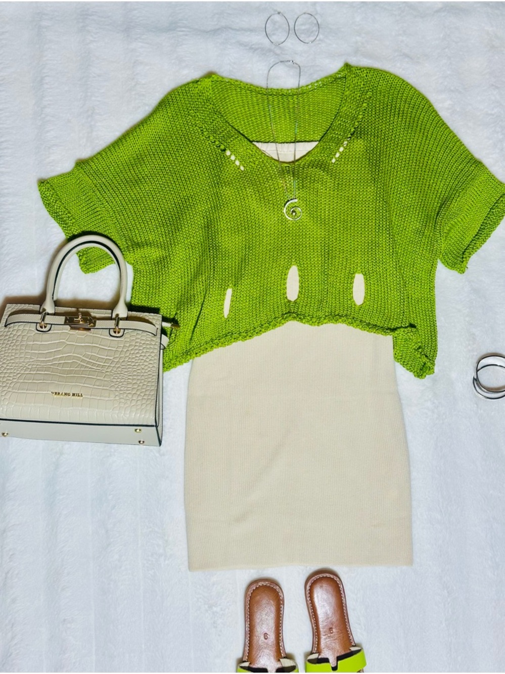 Light Tan Twisted Bodice Knit Mini Dress